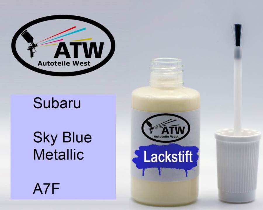 Subaru, Sky Blue Metallic, A7F: 20ml Lackstift, von ATW Autoteile West.